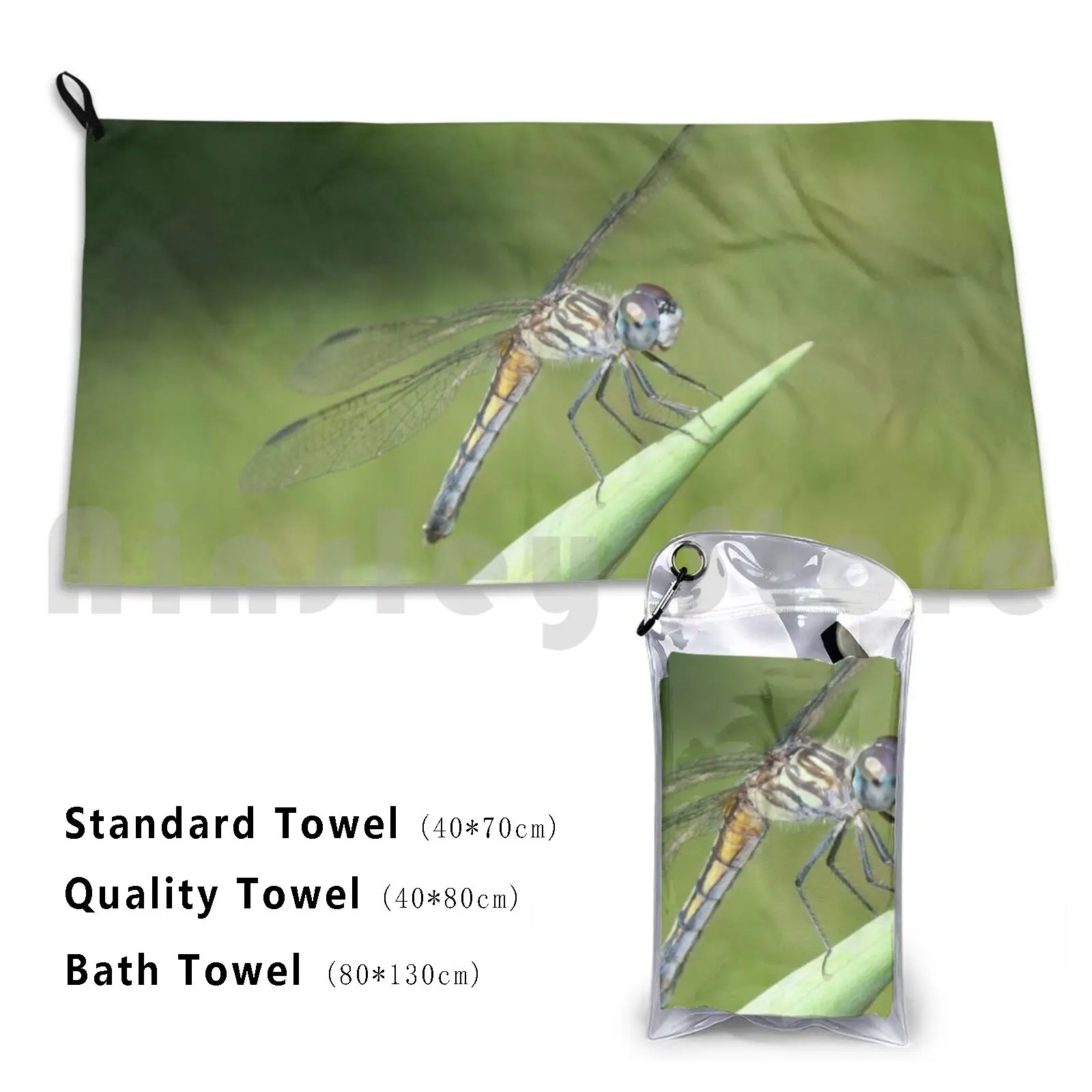 

The Solitude Of A Dragonfly Custom Towel Bath Towel Dragonfly Bug Insect Closeup Tiger Dragonfly Nature