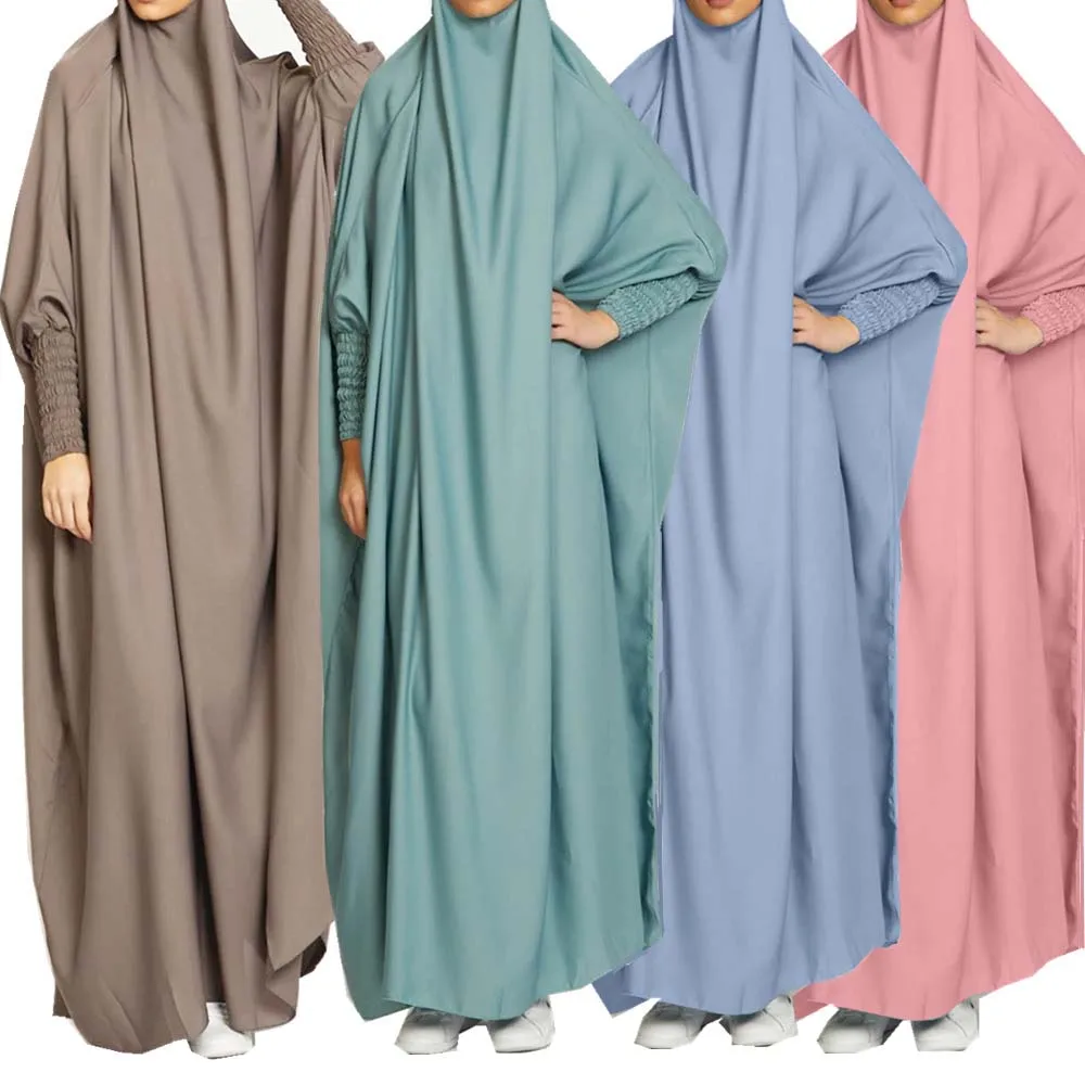 European And American Large Wholesale Dress Muslim Sets Dubai Türkiye Robe  Conjuntos Muçulmanos Chiffon Hijab LSM60