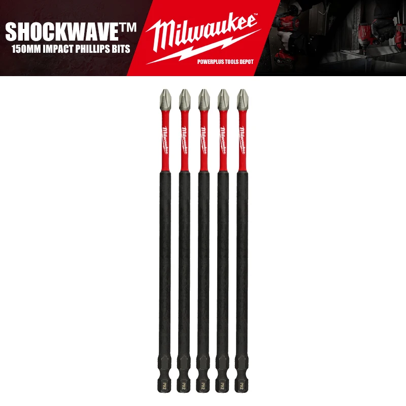 

Милуоки SHOCKWAVE ™ Ударные биты Phillips, аксессуары для инструментов
