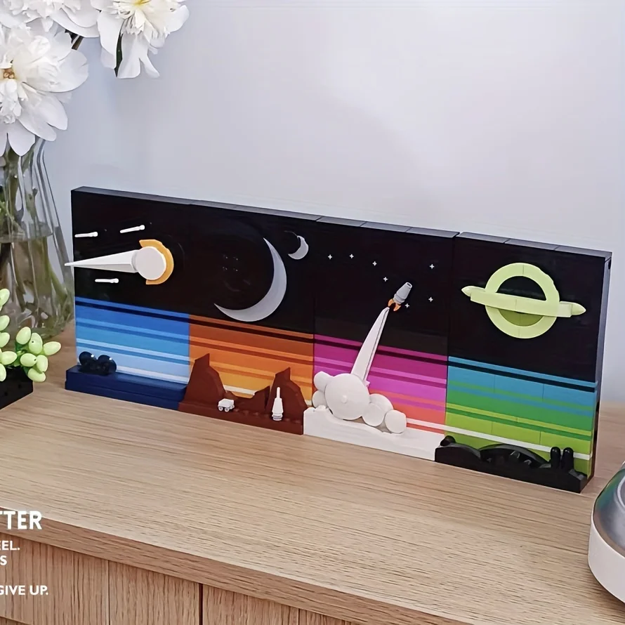 

Tales Of The Space Age Ursa Major Building Block Kit 3D Postcards Minimalist Home Wall Shelf Decore Diy Kids Toy Gift