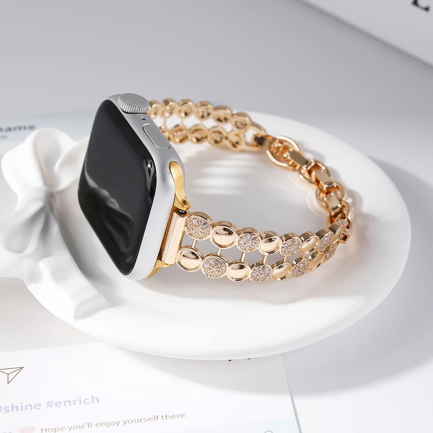 Двухрядный браслет из круглых бусин для Apple Watch 38404142444549 мм, многоцветный, роскошный, для iWatch Ultra (art.: 3920dbe4a97dd) - 3920dbe4a97dd