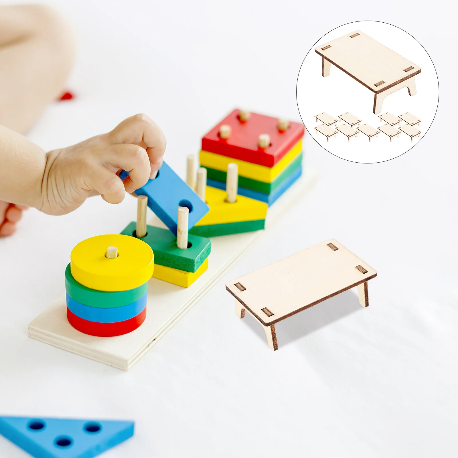 

10 Pcs Wooden Mini Wood Mini Mini Wood Decor House Accessories Decorate Ornament Miniature Adornment Storage Book Bins Models