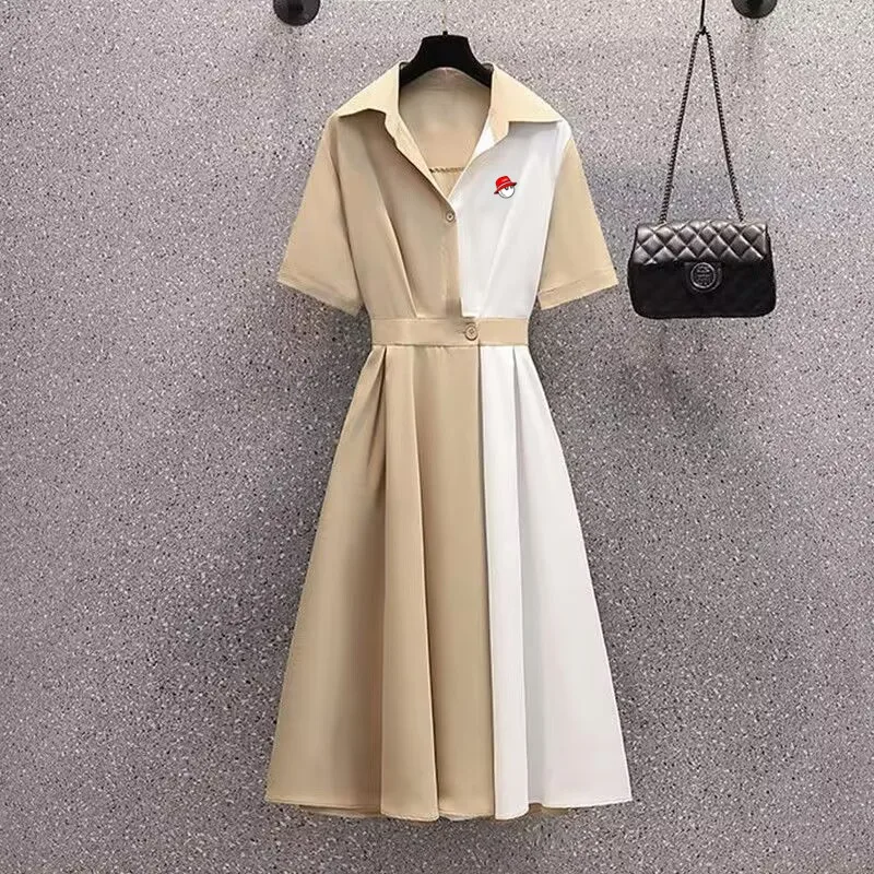 2023 Golf Embroidery New Fashion Shirt Skirt Women's Summer Golf Clothing Women's Patchwork Dress