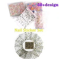 30 sheetlot white lace nail stickers3d mix design transfer 50design luxury nail stickerrandom nail art decals diy decoration