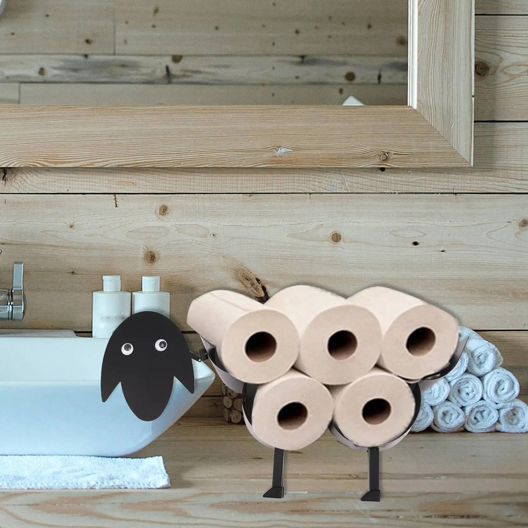 Новинка держатель для туалетной рулона из черной овечьей кожи бумажных