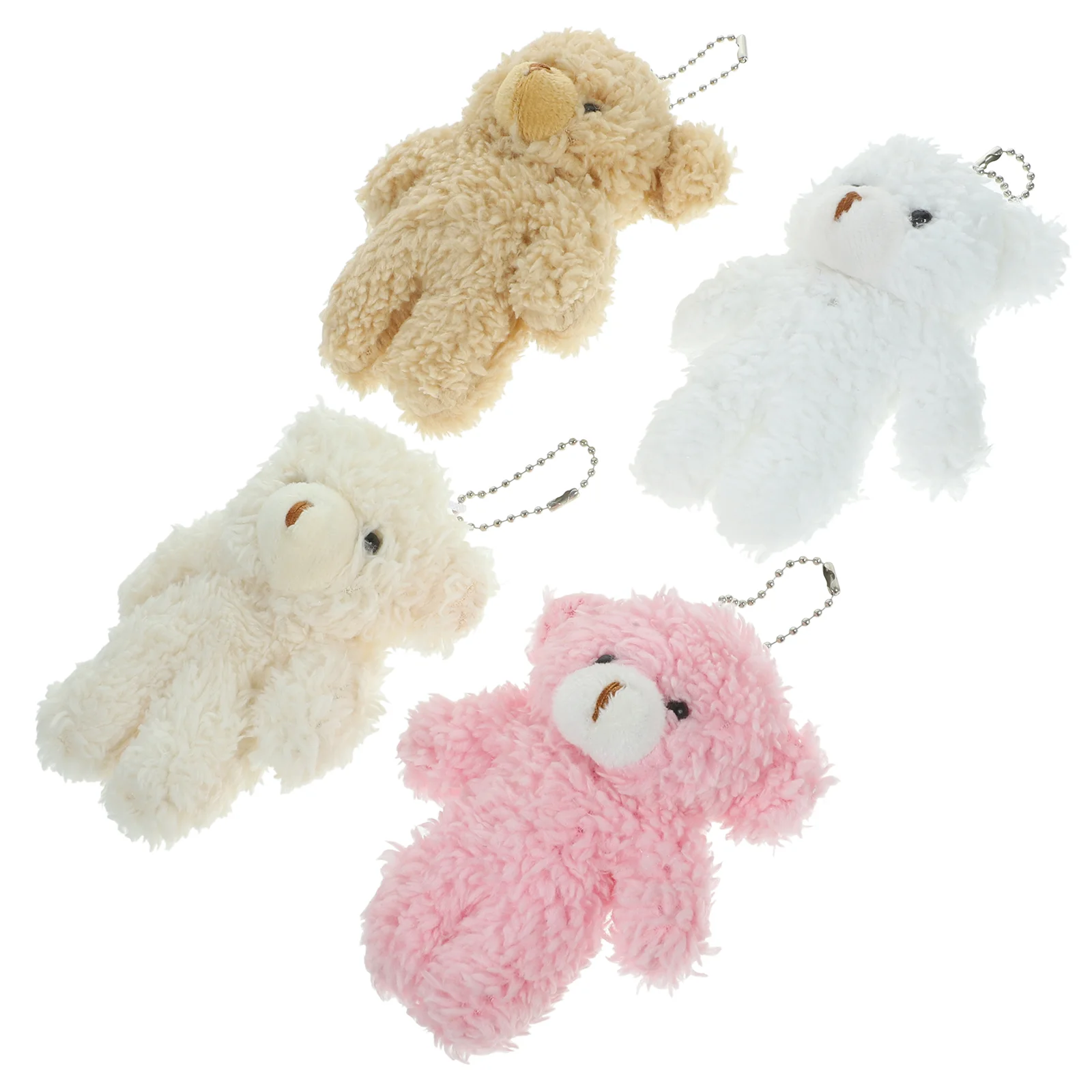 

4 Pcs Package Decoration Mini Purse Handbags Charms Wallet Backpack Keychains Pendants Kids Keyring Plush Bears Miss