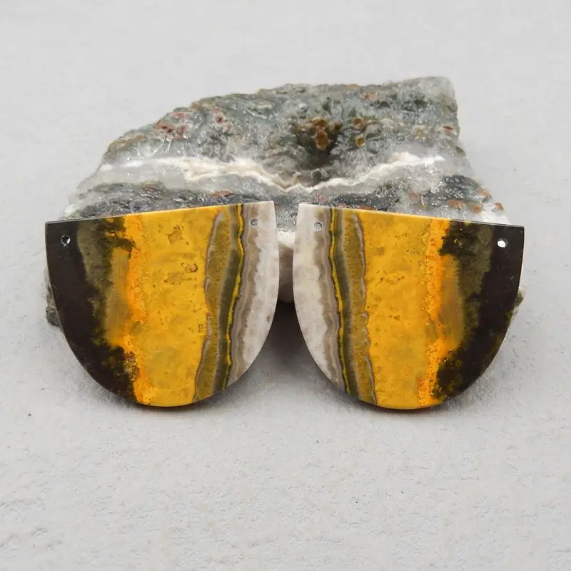 

Semiprecious Natural Bumble Bee Stone Gemstone Earrings For Women Gift Jewelry Accessories New,36x30x3mm,16g
