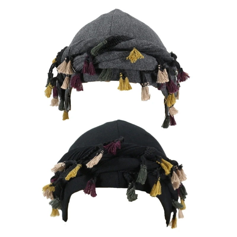 Впитывающая пот бандана Durag для бега и верховой езды. Витой хвост с бахромой