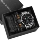 Classic Black Large Dial Men's Watch Bracelet Set Vintage Bracelets Stainless Steel Strap Quartz Wristwatch Gift Box for Husband Other Image
