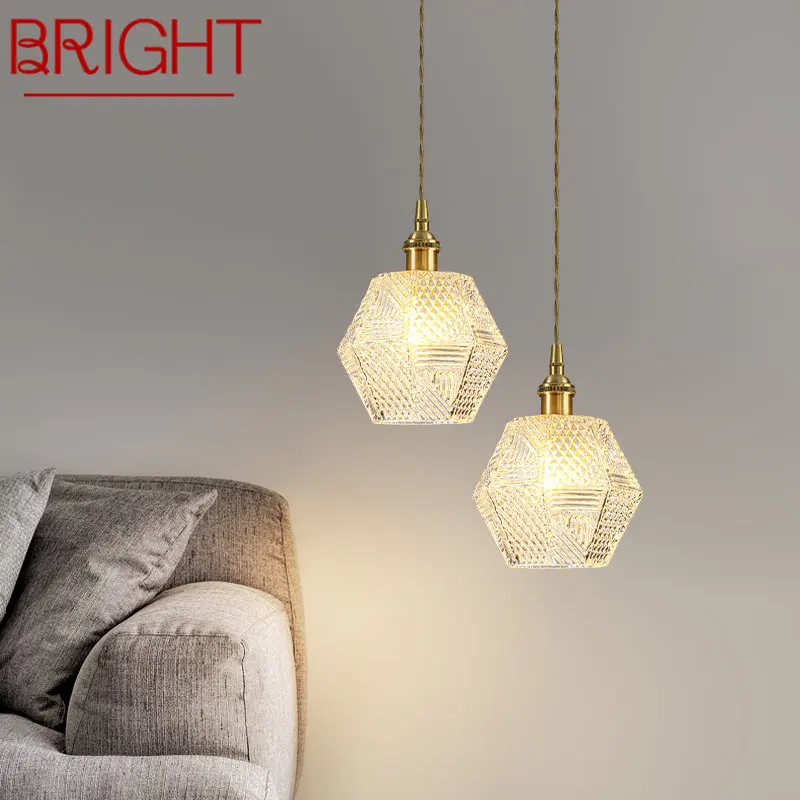 

BRIGHT Nordic Brass LED Pendant Lamp Modern Simplicity Creative Glass Hanging Light Fixture For Home Dining Room Bedroom Bar