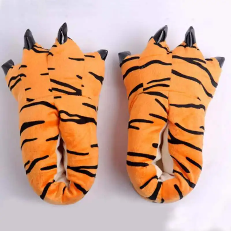 Funny Cartoon Child Shoe Animal Plush Thickening Claw Colorful Autumn and Winter Warm Soft Indoor Couples Home Floor Slippers