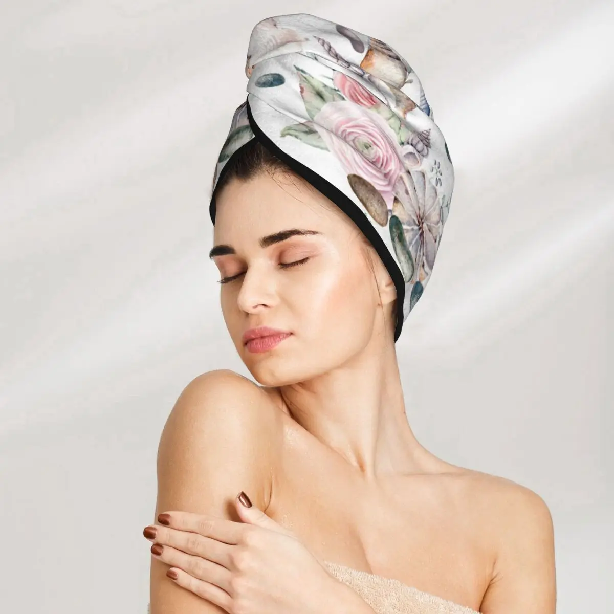 Cap Hat Bath Microfibertowel Cap Absorption Turban