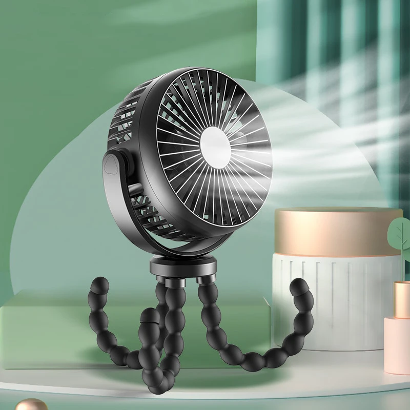 

Portable Stroller Fan Mini Handheld Fan 5200mAh Battery Small Powerful Folding Hand Fans Rechargeable Air Cooler Desktop Outdoor