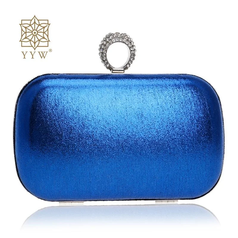 

Роскошный женский Кошелек Ярко-голубого цвета, женская свадебная Сумка-клатч с украшением в виде кристаллов, дамская сумочка на цепочке