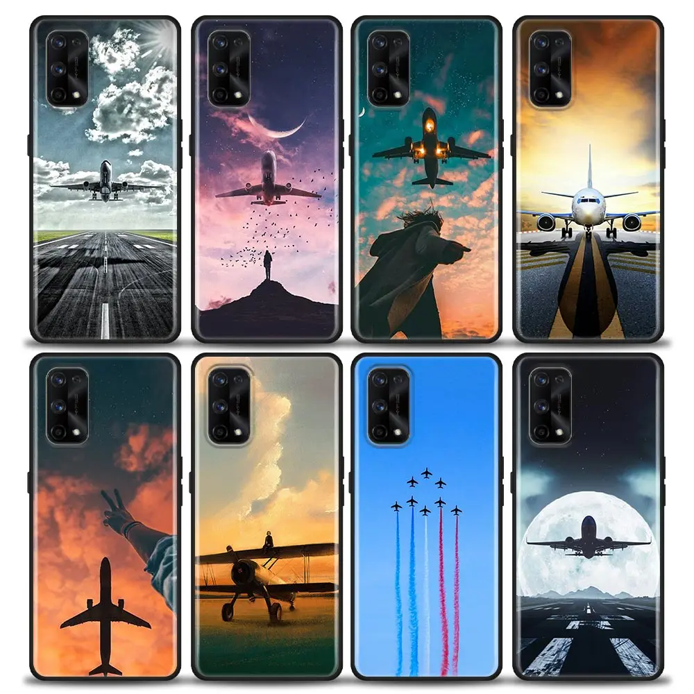 

Aircraft Plane Airplane Travel Phone Case for Realme 5 6 7 X7 X50 5G Pro Case Ultra 7i C3 C11 C15 XT Soft Silicone Cover