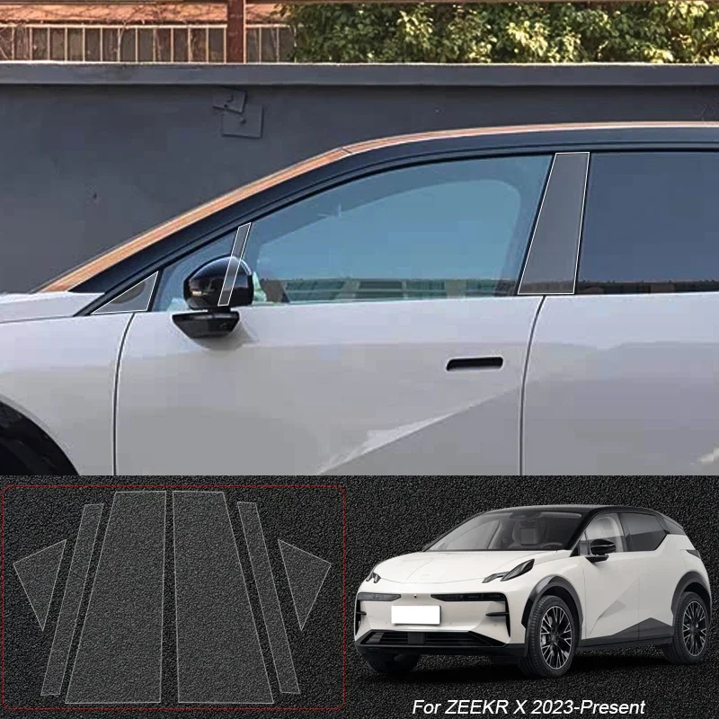 Фото Для ZEEKR X 007 GT 7X 009 9X 001 2021-2026 B стойки ТПУ автомобильная защитная пленка авто наклейка на окно и кузовную краску аксессуары №4