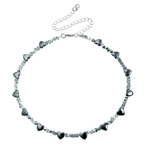 MOONBIFFY Черное ожерелье Love Glass Crystal