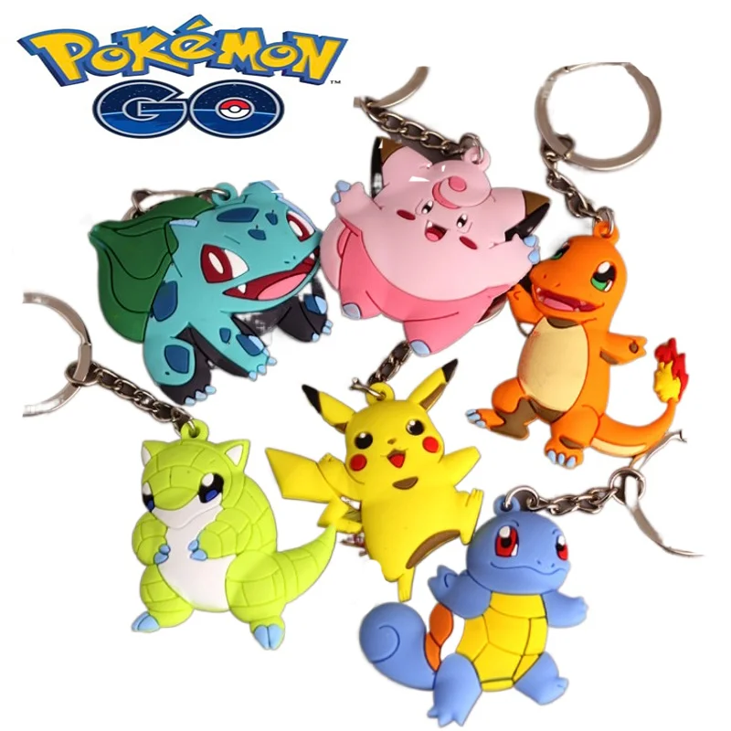 

Pokemon Kawaii Clefairy Soft Glue Key Chain Pet Pocket Elf Toys Pikachu PVC Silicone Student Bag Pendants Student Prizes Gifts