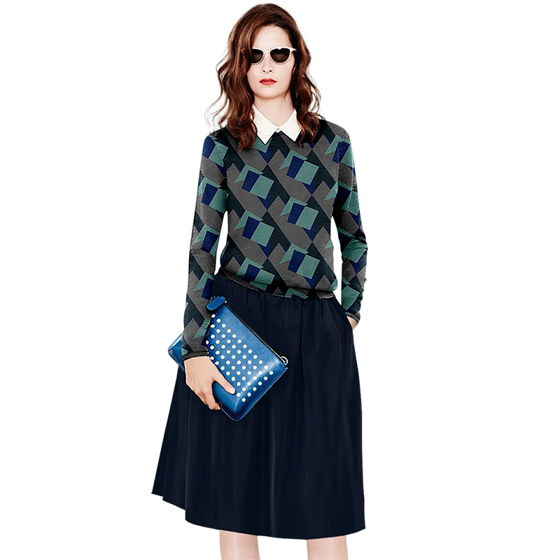 

College wind sweater half body skirt two-piece set 2022 spring new fried street temperament age reduction fashion suit