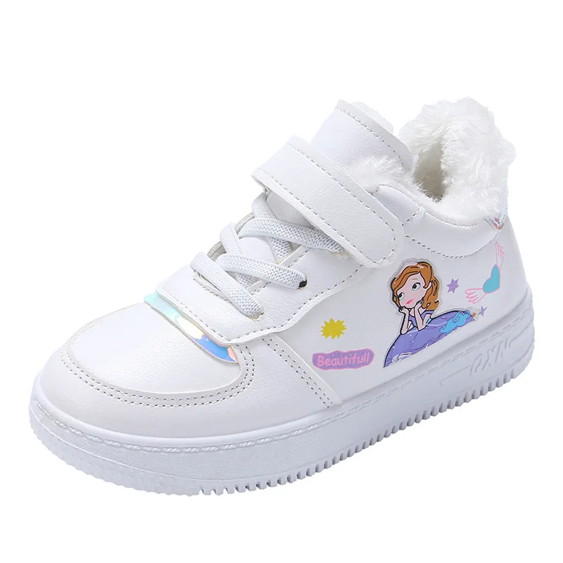 

Disney Sofia Children's Cartoon Princess Non-slip Girl Casual Shoes Thickening Warm Sports Shoes Student Running Cotton Shoe