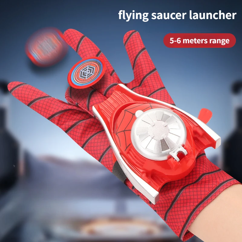Animation Hero Spider-Man Glove Launcher Iron Man Wrist Ejection Frisbee Halloween Cosplay Props Gift for Kids one piece