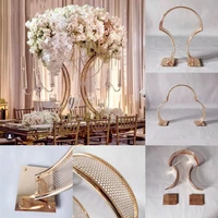6 pcs luxury shiny gold engagement flower row stand wedding birthday table centerpieces bouquet rack entrance door layout props