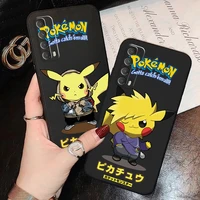 cartoon pikachu phone case for huawei p smart z 2019 2020 2021 p40 p30 p20 p10 lite 5g coque black silicone cover soft