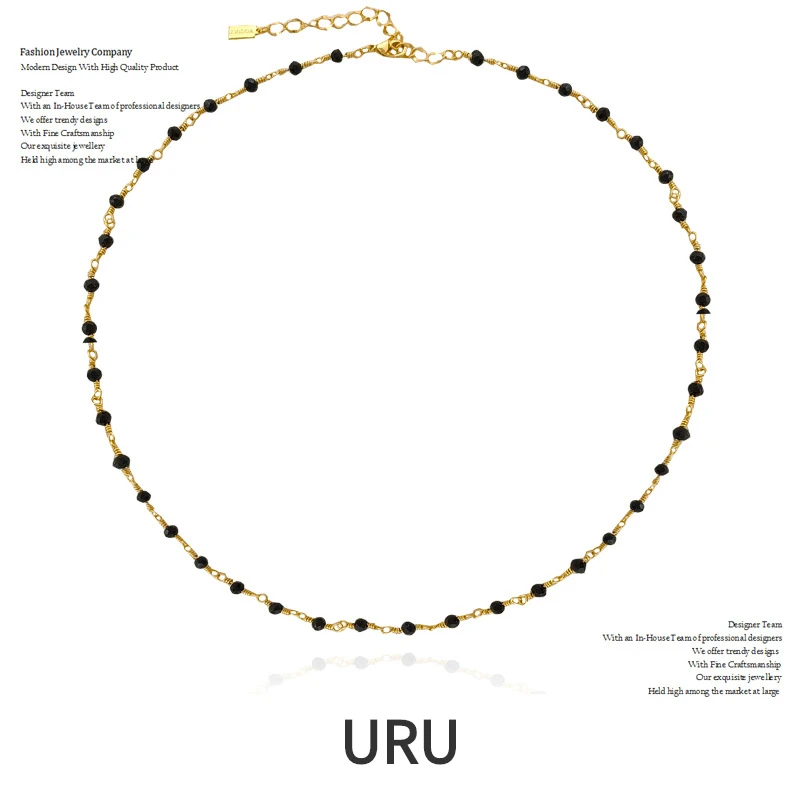 

Fashion Jewelry Set One Layer Black Beads Bracelet Necklace For Women Femal Party Gift Hot Sale Neck Wearring Hot Sale
