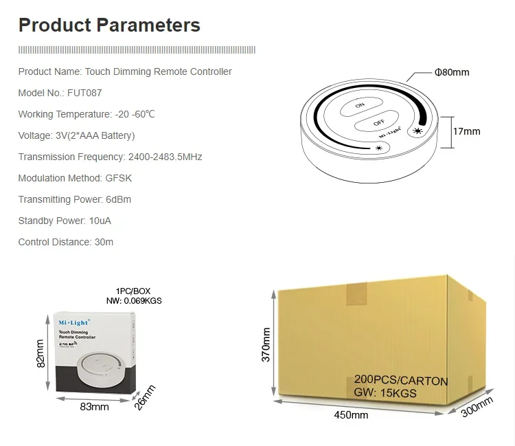 Miboxer 2 4 ГГц 4-зонный CCT/одноцветный пульт дистанционного управления со