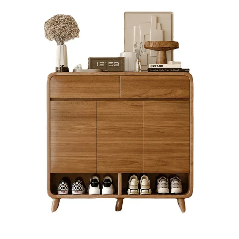Деревянный ящик для обуви регулируемый вертикальный современный стеллаж