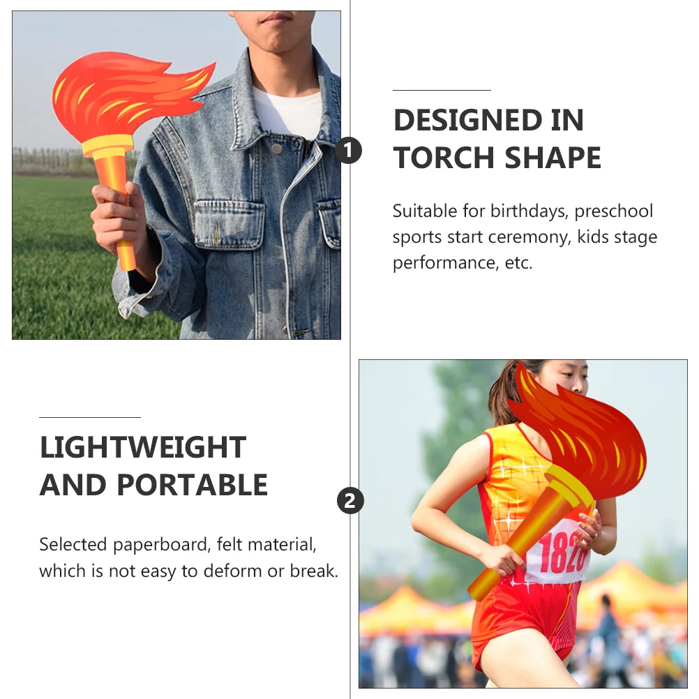

2 Pcs Toys Kids Sports Toys Sports Meet Torch Realistic Simulation Prop Cosplay Paper Jam Child