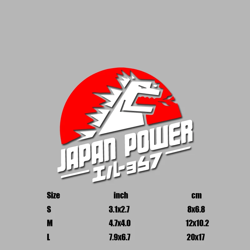 

Японская наклейка POWER японского динозавра Gozila, мультяшная наклейка JDM, и прочные автомобильные внешние аксессуары