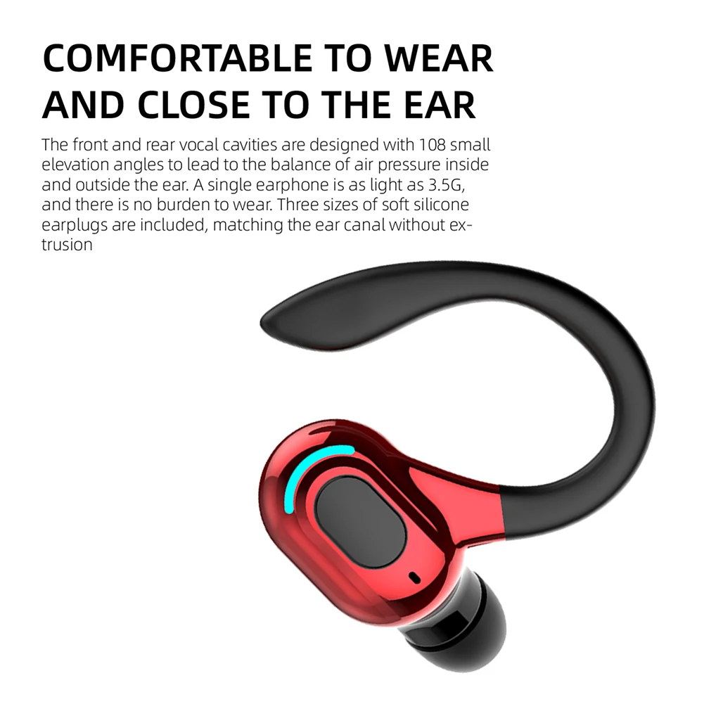 M-F8 Bluetooth 5.2 Wireless Earphone Ear Hook Mini Business Headphone HIFI Bass Noise Cancelling Sports Gaming Earbuds images - 6