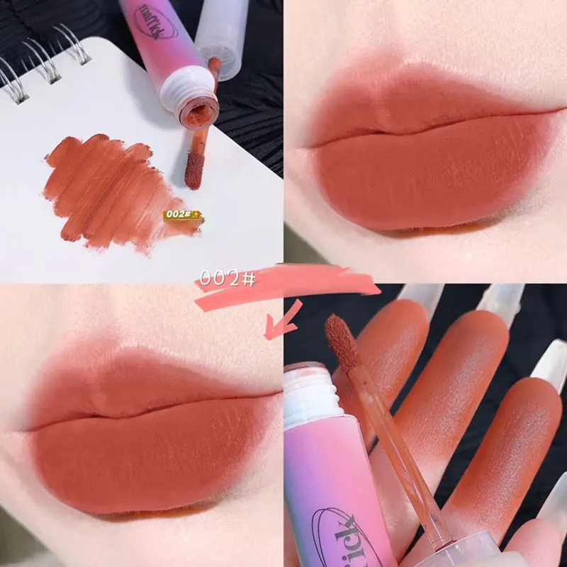 

10 Colors Nude Matte Lip Gloss Rainbow Waterproof Long Lasting Lipsticks Women Red Lip Tint Velvet Lip Glaze Korean Cosmetics