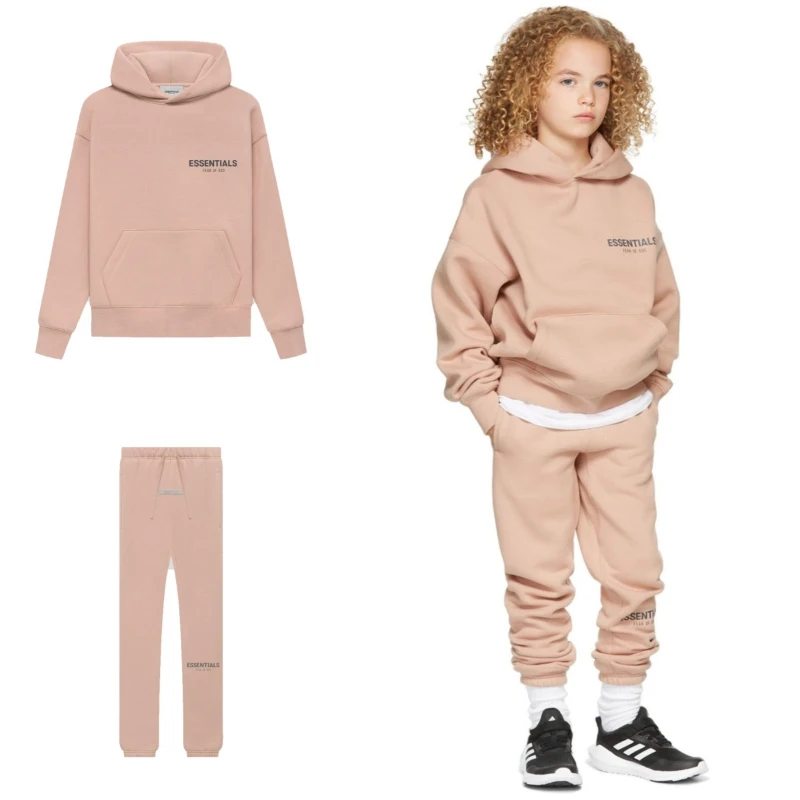 

Children's SweaterSpot Es Autumn and Winter New Style Plus Down Men's and Women's Dirty Pink High Street Letter Suit Sweatshirt