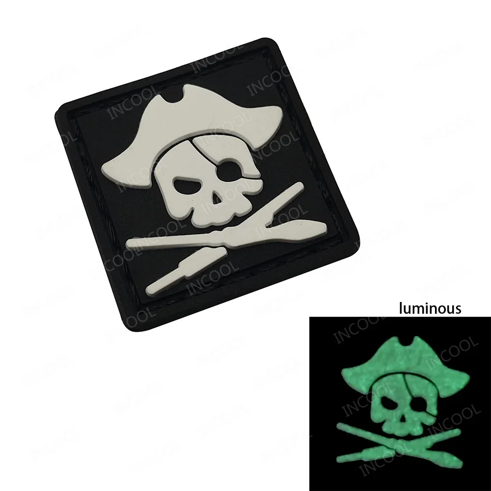 3D ПВХ Патчи С пиратским черепом пистолетом квадратные водонепроницаемые