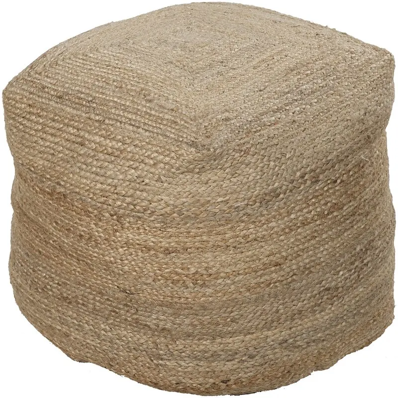 

Su Pouf Area Rug POUF-101 Desert Sand Braided Woven 18" x 18" x 18"