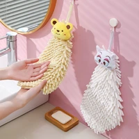 cartoon animal microfiber hand towel for kitchen bathroom high quality chenille hanging cleaning wipes touch comfortable towels