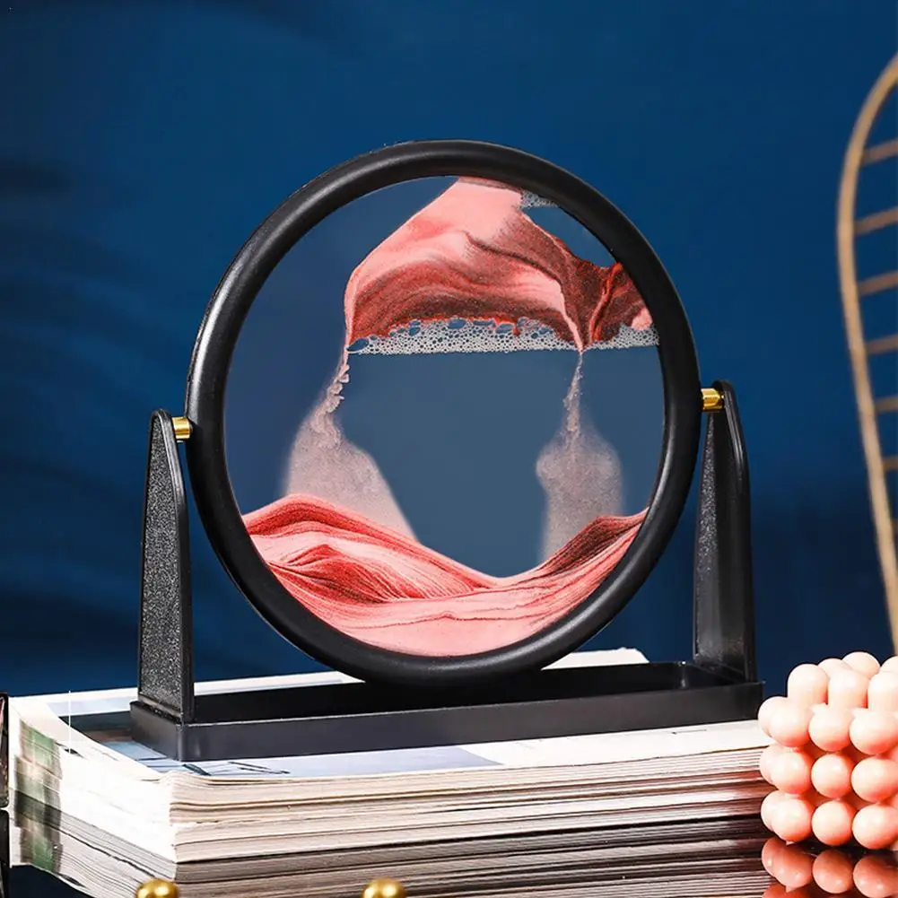 

25 см 3D движущийся песок, искусство, горы, текущий песок, картина из круглого стекла, динамический песок, картина, дисплей, зыбучий песок, карт...