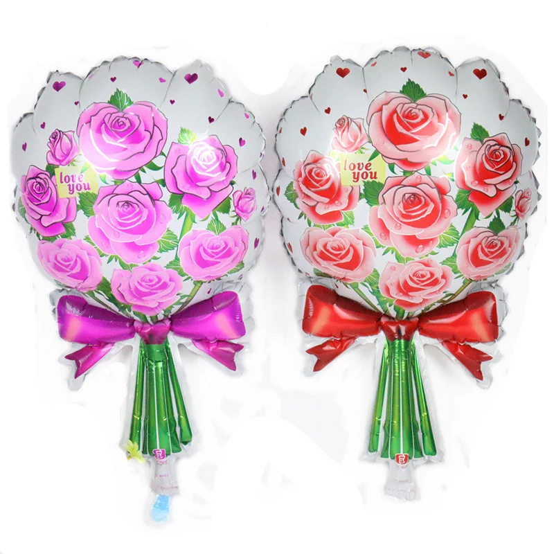 

Rose bouquet shape balloon Valentine's Day holding rose aluminum foil balloon wedding party decoration balloon