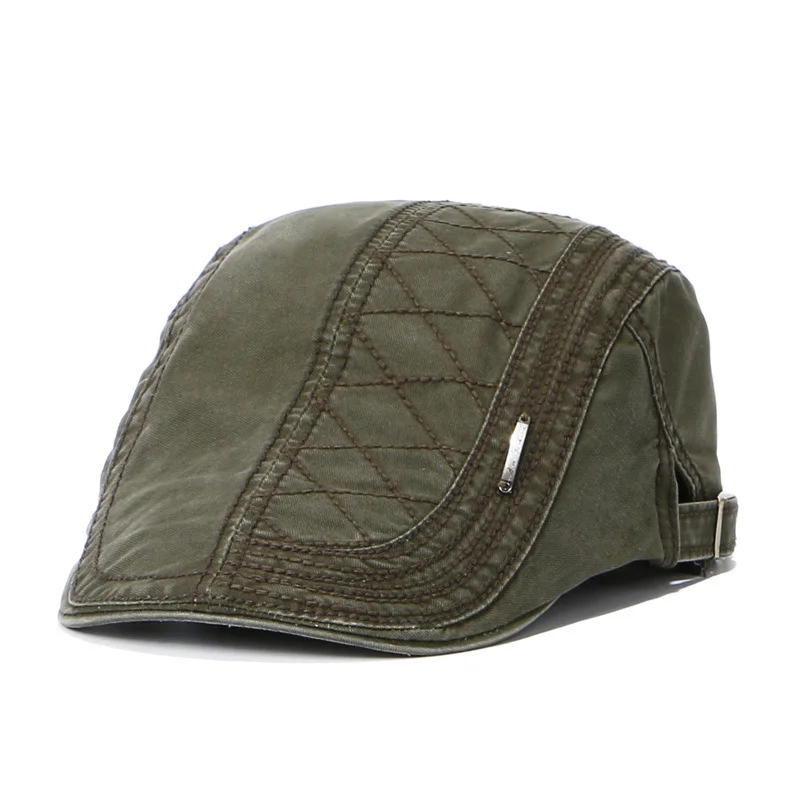 

Western style men's beret boina fashion hat masculina plaid style gorra casual cotton solid color hat 6 color