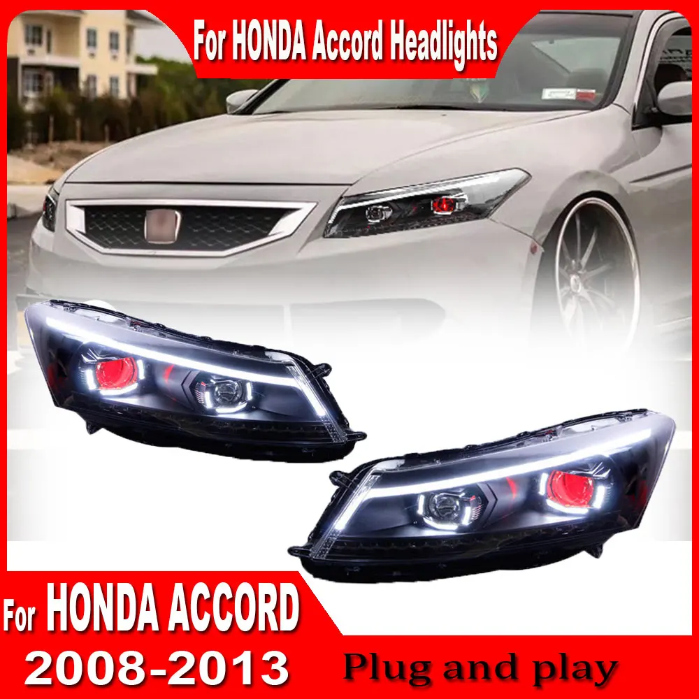 Автомобильный Стайлинг для HONDA Accord 8th фары 2008-2013 светодиодные LED DRL Hid ангельские