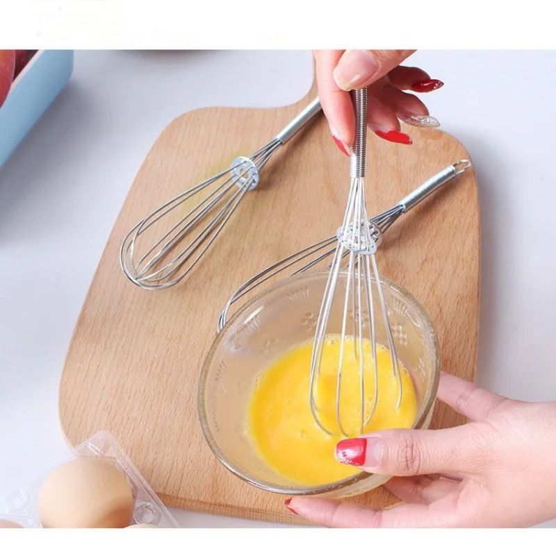 

Cuisine Outils Accessoires Kitchen Gadgets Hand Whisk Mini Manual Spring Handle Whisk Egg Mixer Kitchen Home Whisk
