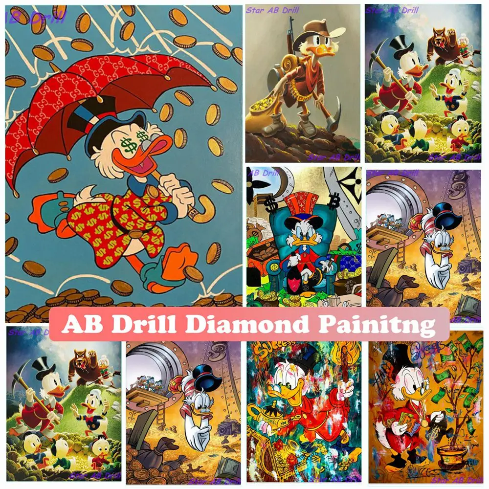 

Alec Monopoly Scrooge Mcduck Money Graffiti 5D Diamond Art Painting Kits AB Full Drill Embroidery Cross Stitch Puzzle Home Decor