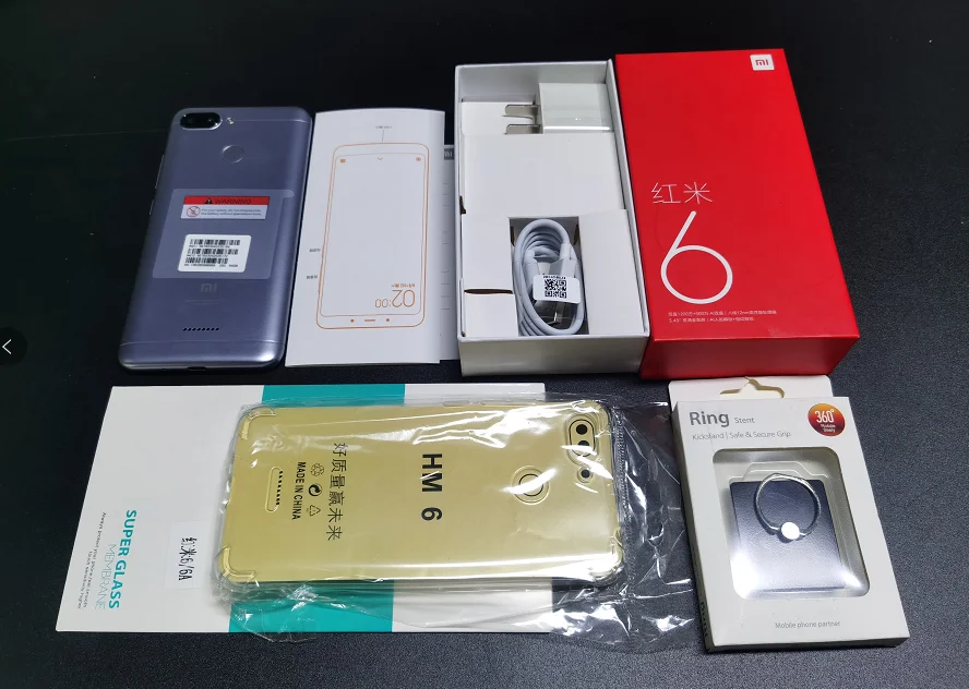 wholesale Xiaomi Smartphone original android celular Redmi6  4GB 64GB mobile phone Googleplay  Cellphone Face Unlocking