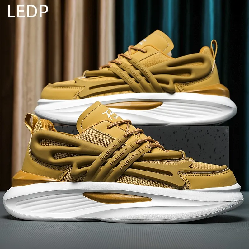 

Men's Sneakers Low-top Mesh PU Trendy Casual Shoes 2023 Best-selling Product Round Toe Outdoor Thick-soled Fashion Trend New