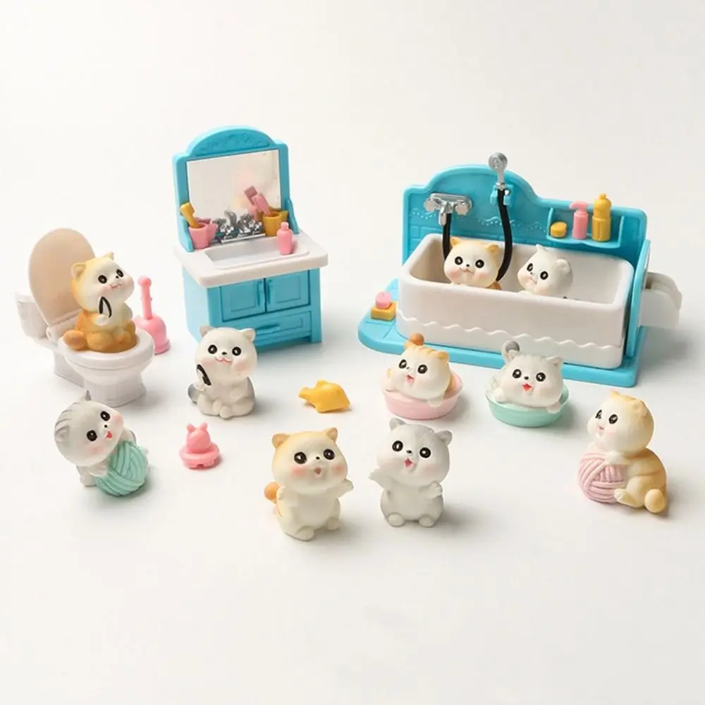 1:12 Моделирование мебели игрушки для ванной комнаты масштаб 1:6 фигурка кошки