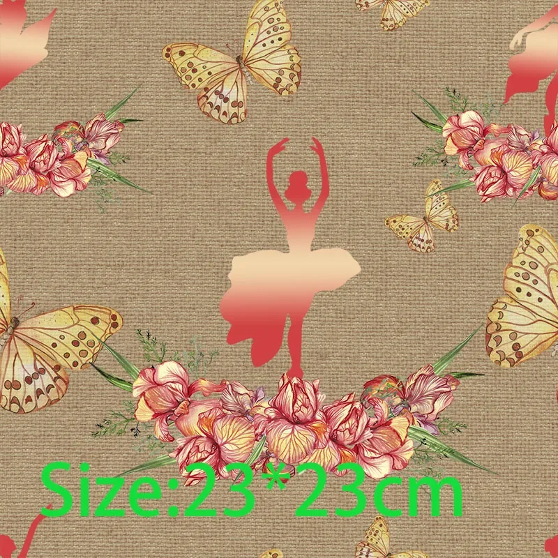 Цифровая печать трансферная пленка Акварельная Танцующая балерина с бабочкой и