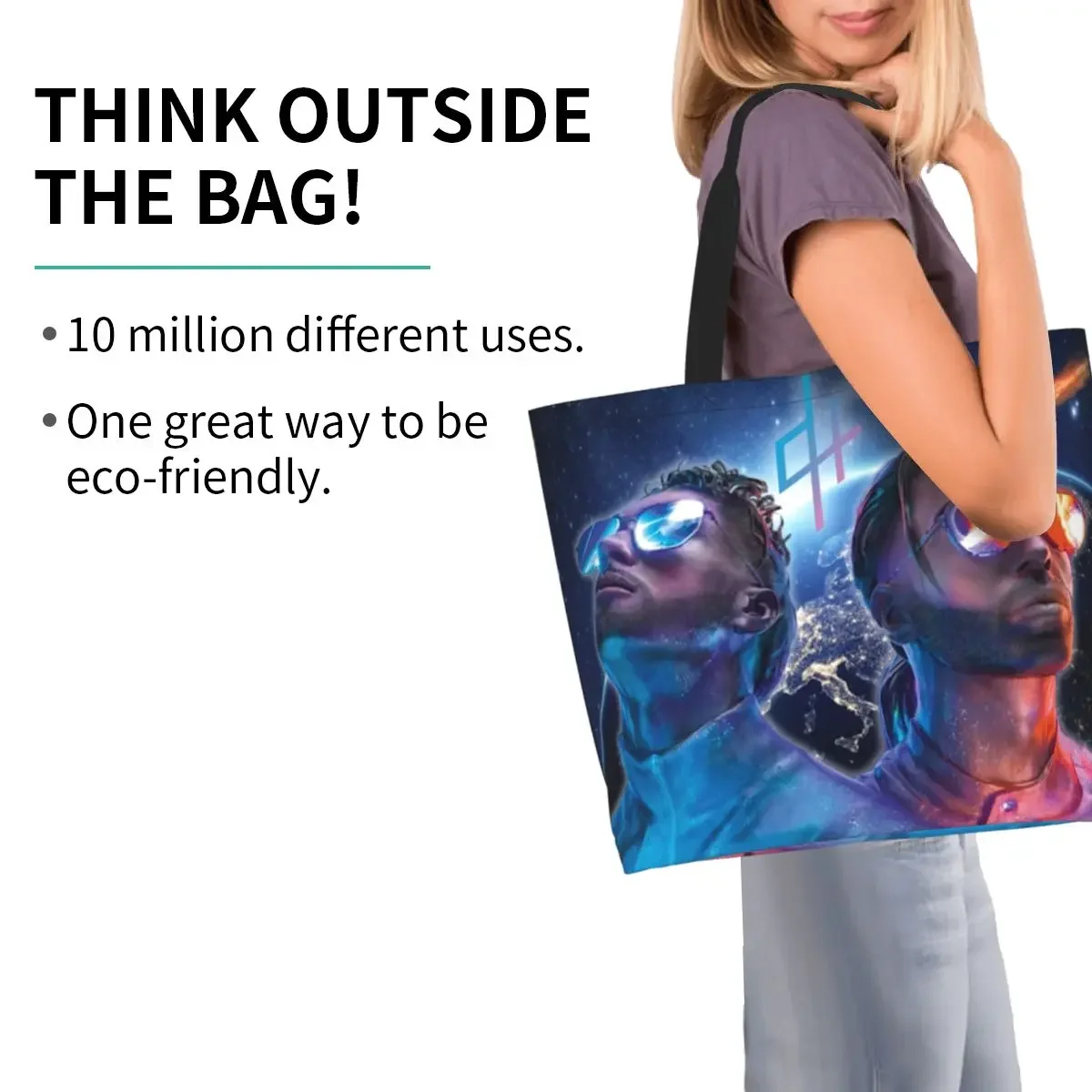 Милый французский рэпер PNL QLF сумка-шоппер для покупок переработанная