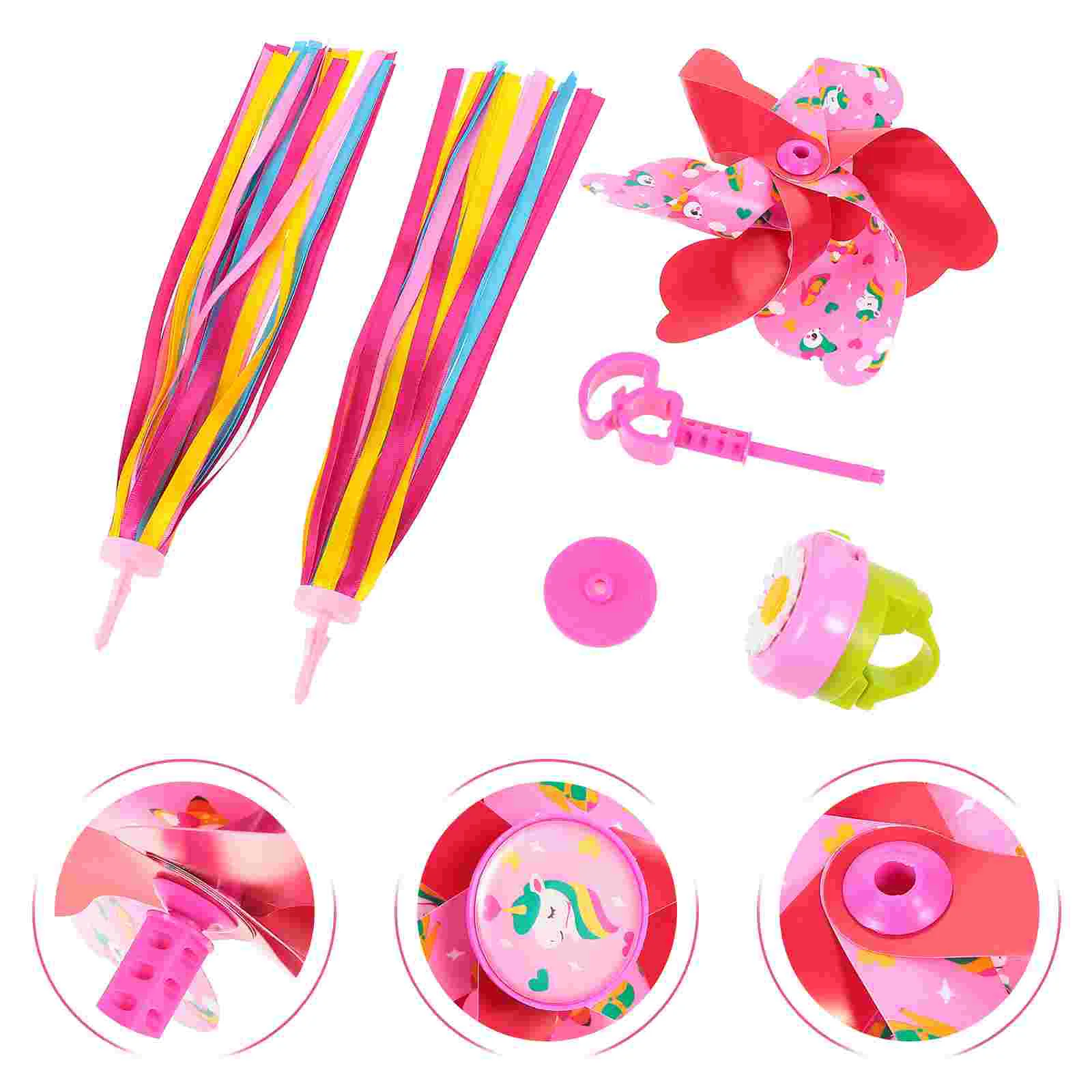 

Streamers Bike Bell Handlebar Grips Decoration Children Scooter Accessories Tassel Cycling Ribbons Kids Windmill Ribbon Bells
